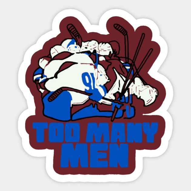 Colorado Avalanche Too Many Men Sticker by Mavioso Pattern